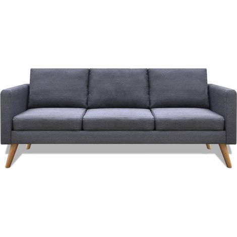 Sofá cama de 3 plazas convertible para salón cama de invitados diván plegable para salón asientos interiores de casa tela gris oscuro 020019026