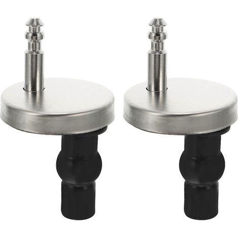 Set mit 2 WC-Sitzbefestigungen, Schnellverschlussscharniere – 8 x 4,4 cm – Schwarz (1/2)