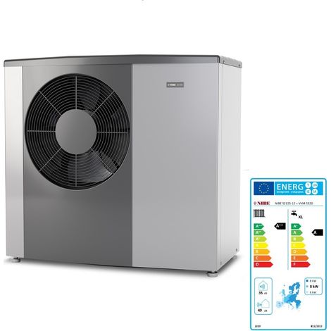 NIBE Luft/Wasser Wärmepumpe S2125-12, Monoblock Modulierend 2,7 - 9,9 KW, 064218 (1/4)