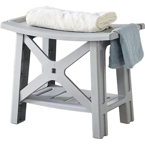 Tabouret de Douche Antidérapant,avec Support de Pommeau de Douche,Banc de Salle de Bain Imperméable avec Étagère, Siège Antidérapant pour Douche pour Personnes âgées (1/5)
