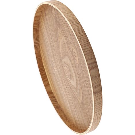 Plateau rond en bois naturel (1/5)