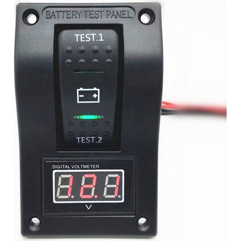 1-Bit ON-OFF-ON Schalter Panel Boot Wippschalter Yacht Batterieschalter + Digitalanzeige Voltmeter
