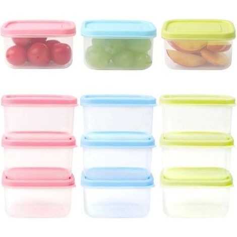 9 Pieces 200 ml Small Box Food Plastic with Lids, Stackable Box Hermetique Food Rectangular Box Of Storage Food for Yaourt, Fruits, Food,Collations (1/5)