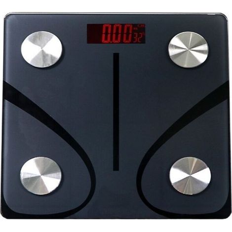 Balance Pese Personne, Pese Personnes en Verre Trempé, Bluetooth, Max. 180 kg, Balance Connectée avec 13 Données Corporelles (IMC/graisse corporelle/masse osseuse/BMR/muscle/eau) (1/4)