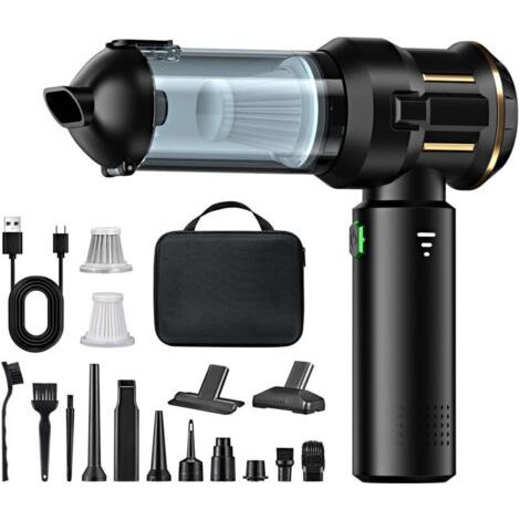 Aspirapolvere portatile 4 in 1, potente aspirapolvere per auto senza fili da 25000 PA, motore brushless a 3 velocità, 220.000 giri/min per auto/casa (1/4)
