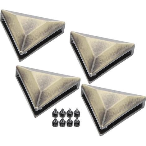 Lot de 4 boutons triangulaires en métal pour la décoration de jeans, bagages et sacs (boucles) - Bronze B01-51-5206 (1/4)