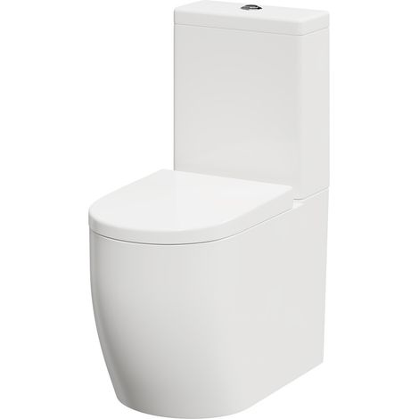 Darnley Round Close Coupled Toilet with Soft Close Toilet Seat (1/5)