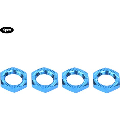 Écrous de roue en alliage d'aluminium M12, clé 17mm pour accessoires voiture RC 1/8 (Bleu) (1/5)