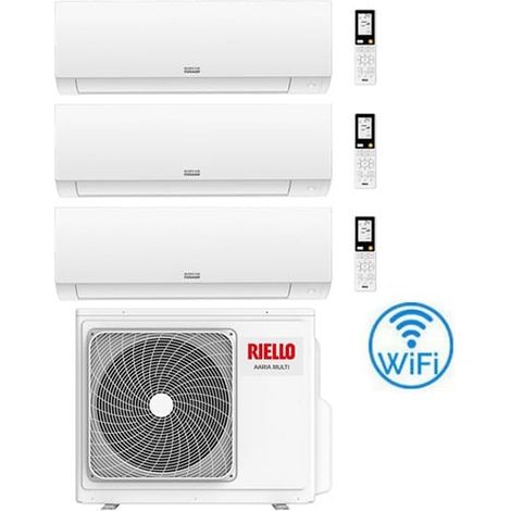 Climatizzatore Condizionatore Riello AARIA PLUS I Wi-Fi Trial Split Inverter R32 12000 + 12000 + 18000 BTU con U.E AARIA MULTI 475 PI Classe A++/A+