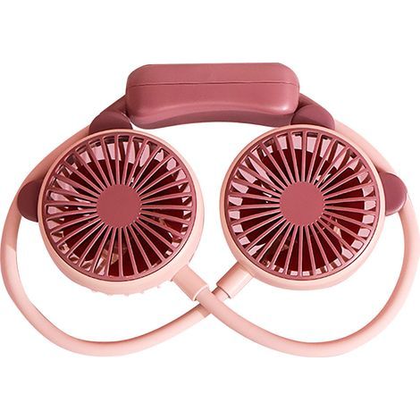 Portable Foldable USB Rechargeable Hands-Free Mini Hanging Neck Fan for Office Travel Taro Purple (1/5)