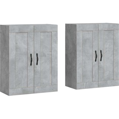 Maison Exclusive - Armadietti a Parete 2 pz Grigio Cemento in Legno Multistrato