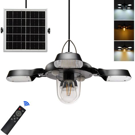 Lampes solaires d'extérieur avec télécommande, lampe suspendue solaire 192 LED, batterie 5400 mAh, câble de 5 m (1/5)