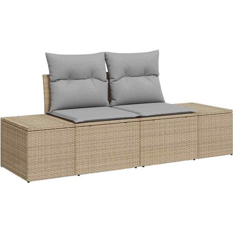 Maison Exclusive - Divano da giardino Beige 184 x 62 x 69 cm polyrattan