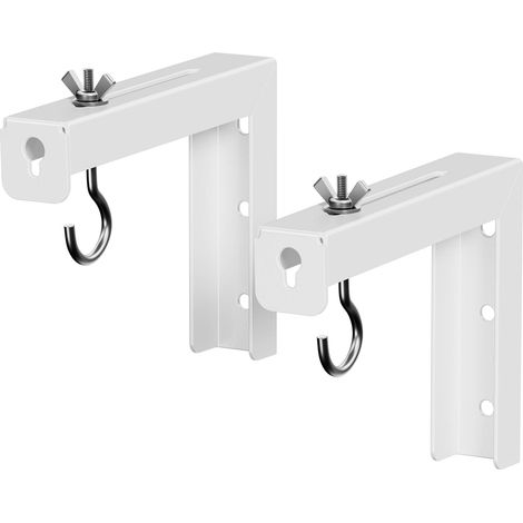Support Mural en L pour Projecteur, Support de Plafond Réglable avec Crochets, Charge Maximale 30 kg, Extension Universelle 15 cm, Montage Facile pour Home Cinéma et Bureau (1/5)