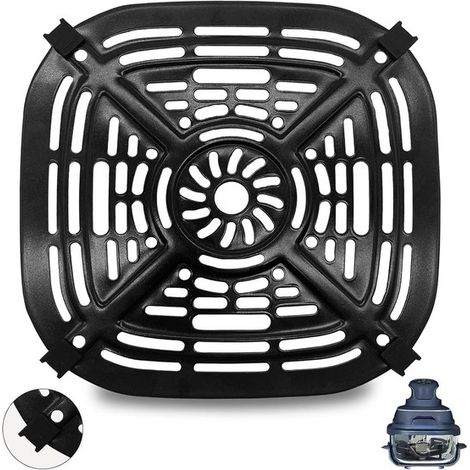 Plaque de cuisson - Grille - Pour friteuse à air chaud - Lot de 2 - Idéale pour griller steaks et légumes - Noire