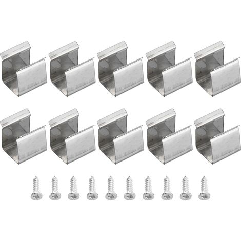 Lot de 100 clips de fixation étanches pour bande lumineuse LED, supports de fixation en plastique avec vis pour ruban lumineux néon RVB de 8 à 11 mm, acier inoxydable (1/5)