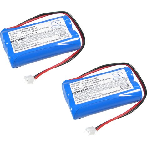 2x Trade-Shop Premium Li-Ion Akku 7,4V / 800mAh kompatibel mit Gardena C1060 plus Solar ersetzt 01866-00.600.02 / Bewässerungscomputer