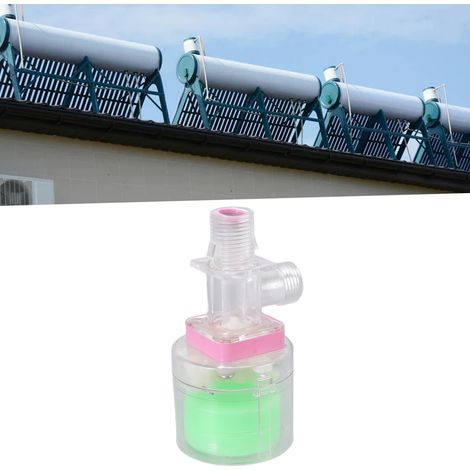 Automatischer, schwimmergesteuerter Wasserhahn für Tanks und Wassertürme, transparenter Kunststoff, Niveauregelung, G1/2-Hahn mit Schlauch und Bedienungsanleitung