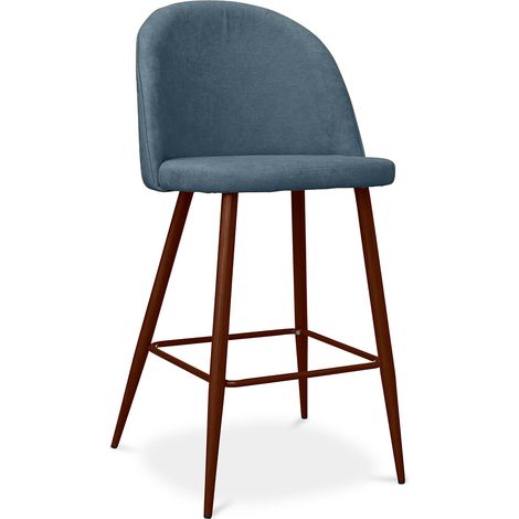 Sgabello imbottito in tessuto - Design scandinavo - 66cm- Evelyne Turchese (1/5)