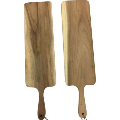 Planche à découper en bois massif brut - 20 x 80 cm - Plateau apéritif - Poignée ergonomique