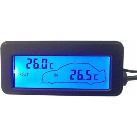 Thermometre Interieur Exterieur pour Voiture 12V Thermomtre Numrique Thermomtre De Voiture Rtro-clairage Mini Thermomtre LCD Voiture L'intrieur Thermomtre Extrieur