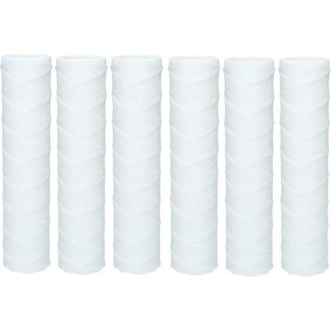 6x Cartouche Sédiment Bobinée pour l'osmose inverse, l'eau alimentée par le pôle et la filtration des particules - 50 microns