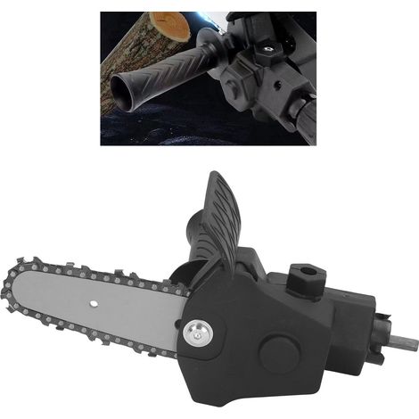 Adaptador de taladro a sierra, acero inoxidable con mango de plástico de fácil montaje, 10 cm (4 pulgadas), juego de 10 accesorios, convertidor de taladro a sierra para proyectos de bricolaje. (1/5)