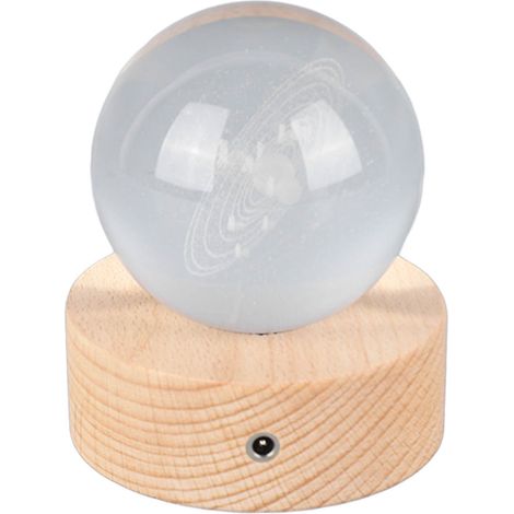 Boule de cristal 3D de 6 cm, sculpture lumineuse transparente, boule d'astronomie miniature, veilleuse, boule de cristal du système solaire (1/5)