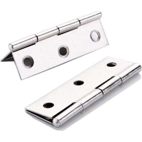 2 cerniere per porte in acciaio inossidabile per mobili domestici, lunghe 75 mm x 50 mm