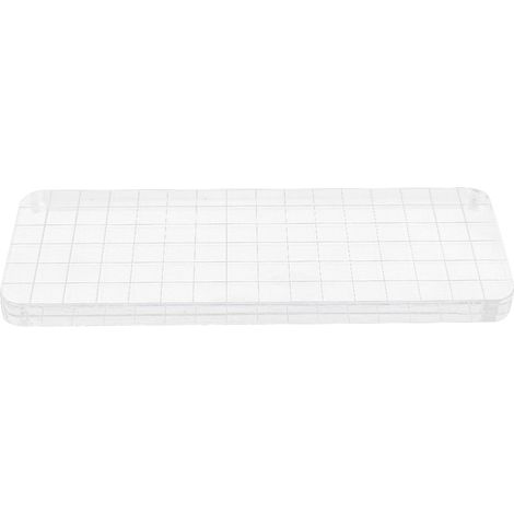Plaque acrylique transparente 16x6x0,9cm, outil de poterie et sculpture pour artisanat, accessoire de scellement, grille carrée arrondie épaisseur 9mm (1/5)