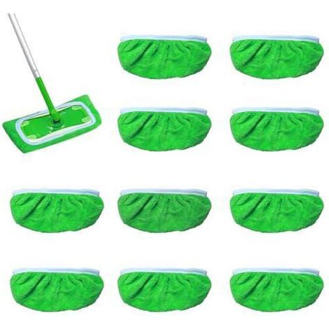 Swiffer Lot de 10 serpillères pour balai à franges Swiffer - Réutilisables - Lavables - Utilisation humide et sèche ENEVAOCT (1/5)