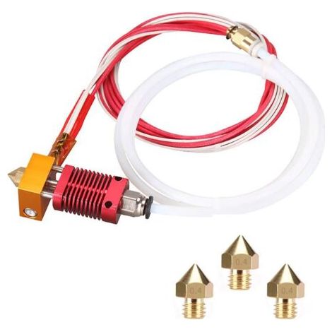 Kit de buse pour imprimante 3D MK8 Hotend Kit Compatible avec Alfawise U20 U30 Creality Ender 3 Kit d'extrémité chaude d'extrudeuse MK8 assemblé avec buse 0,4 mm 24V 40W (1/5)