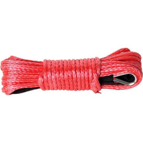 Corde De Remorquage Robuste 1/6 ''x50' Remorque De Remorquage Hors Route Treuil Câble Ceinture Synthétique Câble De Treuil ATV UTV 7700lbs Corde De Remorquage(15M Red) (1/4)