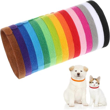 Pulseras de identificación para cachorros recién nacidos, 15 unidades, collares de identificación para mascotas multicolores (1/5)