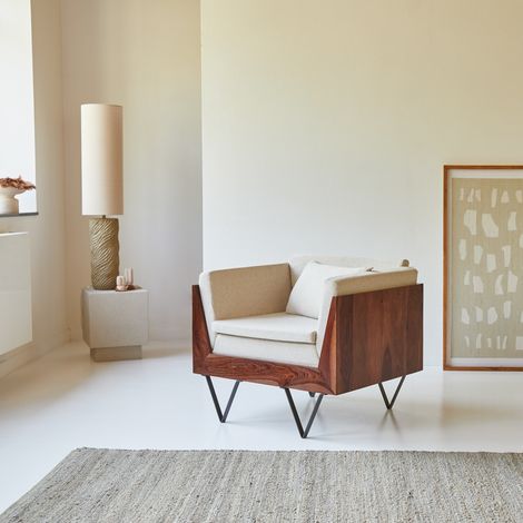 Fauteuil en bois de palissandre Metric, 1 place (1/5)