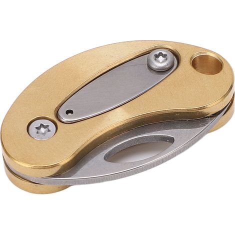 Mini-Klappmesser aus Messing und Edelstahl, tragbares Öffnungswerkzeug mit Schlüsselring für Verpackungen, Camping und Outdoor-Aktivitäten. (1/4)