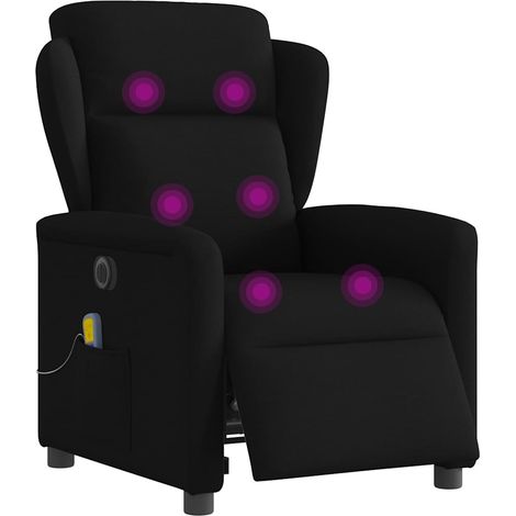 vidaXL Fauteuil de massage inclinable électrique Noir Tissu (1/5)