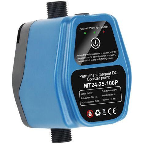 Pompe de booster de pression d'eau 100W 24V 25L IP56 Sense de détection intelligente douche automatique 100‑240V (1/5)