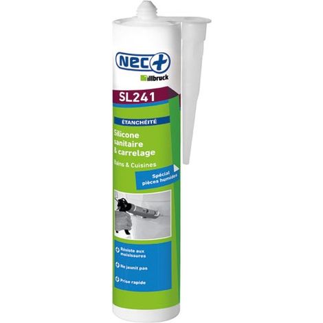 Silicone Sanitaire & Carrelage Blanc GS242 cartouche 310 ML (1/3)