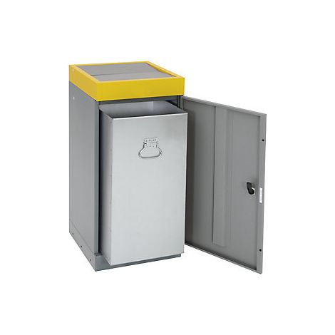 Recipiente con puerta batiente para separar materiales  suelto 