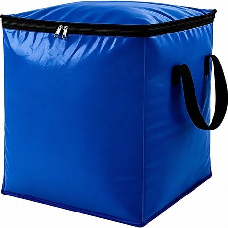 Grand sac de rangement pour couette en coton, tissé en PE, sac de déménagement pliable et portable, bleu 90 L (lot de 5) (1/5)