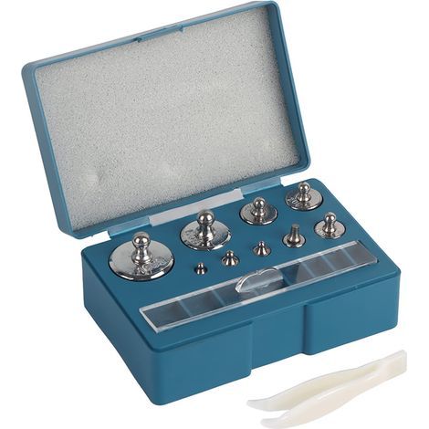 Poids d'étalonnage, Kit de Poids de Calibrage en Acier pour Balance Numérique Échelle Labo 17pcs 10mg-100g Poids de Balance Précision et 1 Pièce Pince à Épiler avec Etui de Rangement (1/5)