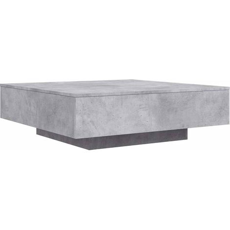 Coffee Table with LED Lights Concrete Grey 100x100x31 cm vidaXL