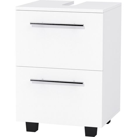 HOMCOM Mobiletto Bagno Sottolavabo con Cassetto e Armadietto Bianco
