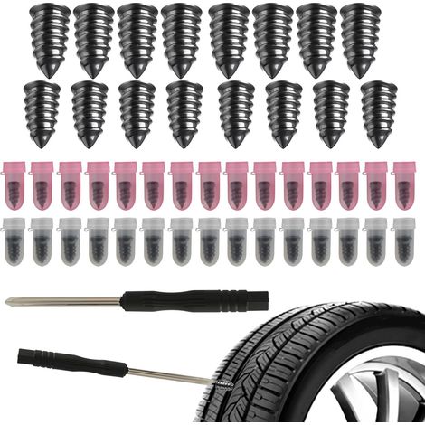 30 x Rubber Tyre Repair Nails with Screwdriver, Tubeless Tyre Repair Kit for Car, Motorcycle, Truck, 15 Small + 15 Large, Portable Box, Easy to Use (1/5)