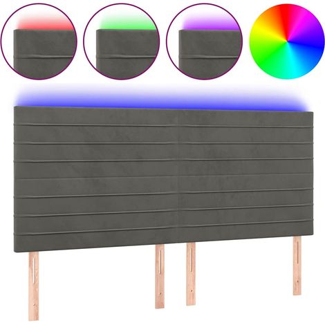 Maison Exclusive - Cabecero con luces LED terciopelo gris oscuro (1/5)