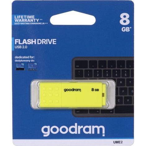 Memoria USB Goodram UME2 de 8 GB USB 2.0 amarilla (1/5)