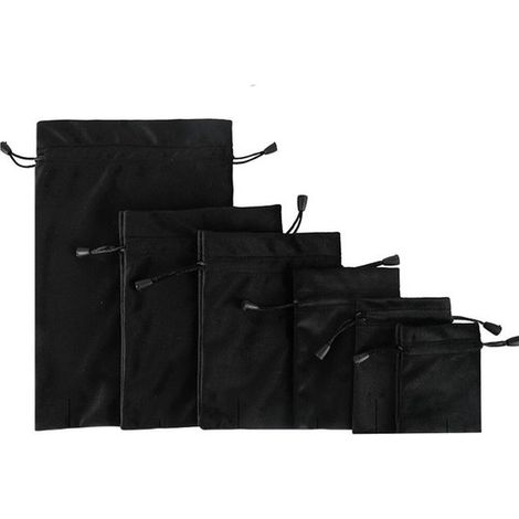 6 bolsas de almacenamiento con cordón ajustable, Marrón, 6 tamaños, Bolsitas para joyas, pulseras de cristal, juguetes, cosméticos, gafas (1/5)