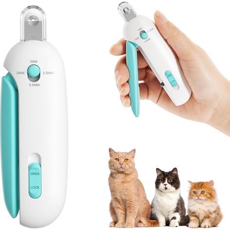 Ciseaux à Ongles Potaroma pour Chat avec Trou de Coupe Ajustable en 3 Tailles et Lime à Ongles Cachée Tondeuse à Griffes Sûre pour Chatons et Chats d'Intérieur Coupe-Griffe Anti-Éclaboussures (1/5)