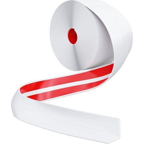Silikon-Dichtungsband für Badezimmer, selbstklebend, schimmelhemmend, für Bad, Küche, Arbeitsplatte, 4 m x 3,8 cm, weiße Silikon-Dichtungsrolle (1) (1/5)